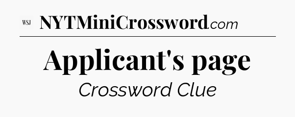 Applicant's page - WSJ Crossword