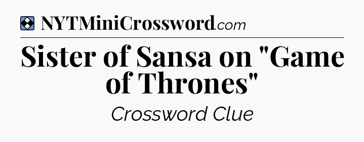 Solution: Sister of Sansa on 