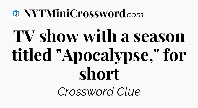 TV show with a season titled 