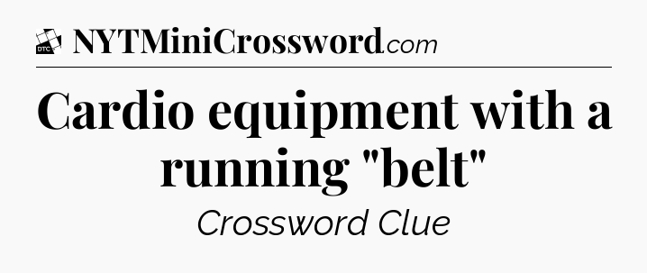 Cardio equipment with a running 
