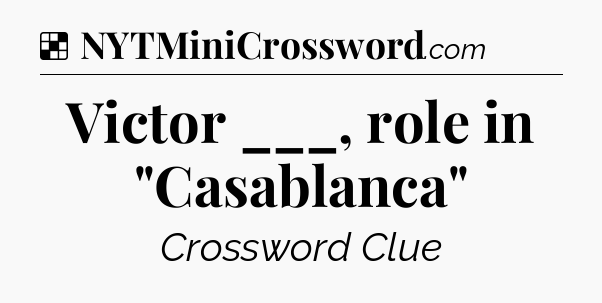 Solution: Victor ___, role in 