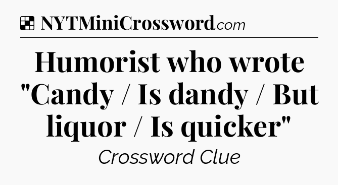 Solution: Humorist who wrote 