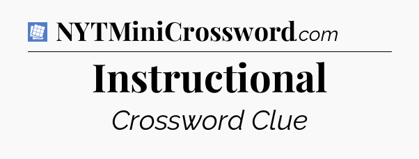 Instructional Puzzle Page Crossword Clue