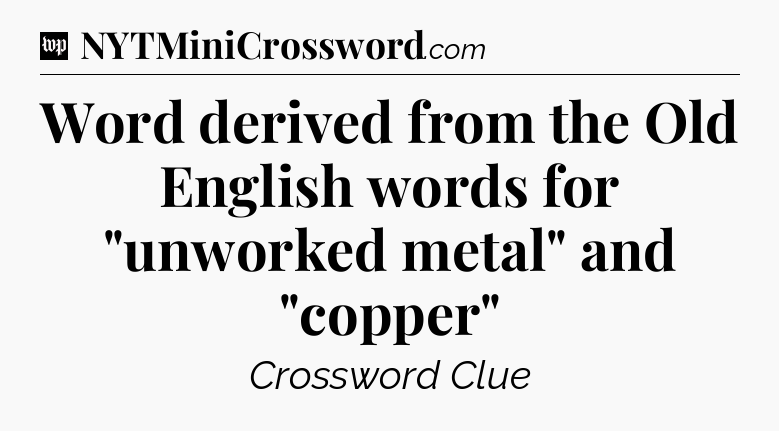 Word derived from the Old English words for 