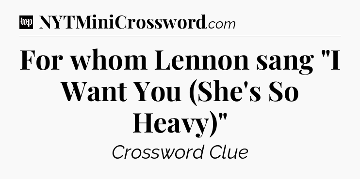 For whom Lennon sang 