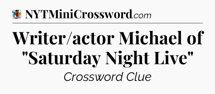 Writer/actor Michael of 