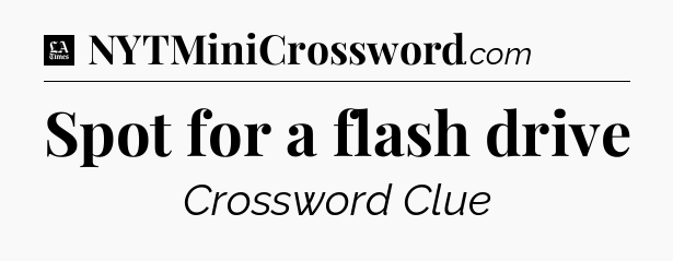 Spot for a flash drive - LA Times Crossword