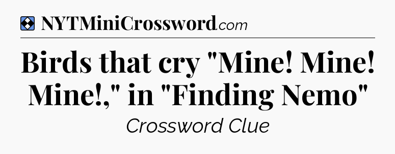 Solution: Birds that cry 