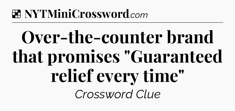 Solution: Over-the-counter brand that promises 