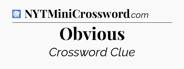 Obvious Puzzle Page Crossword Clue