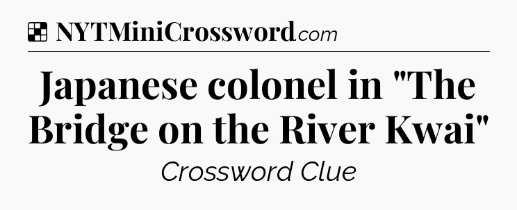 Solution: Japanese colonel in 