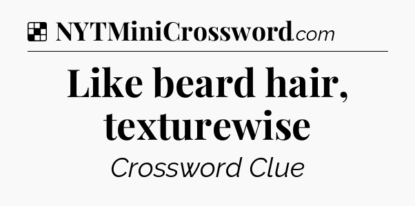 Solution: Like beard hair, texturewise - NYT Crossword