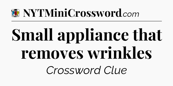 Small appliance that removes wrinkles Crossword Clue