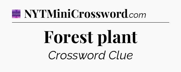 Forest plant - Thomas Joseph Crossword