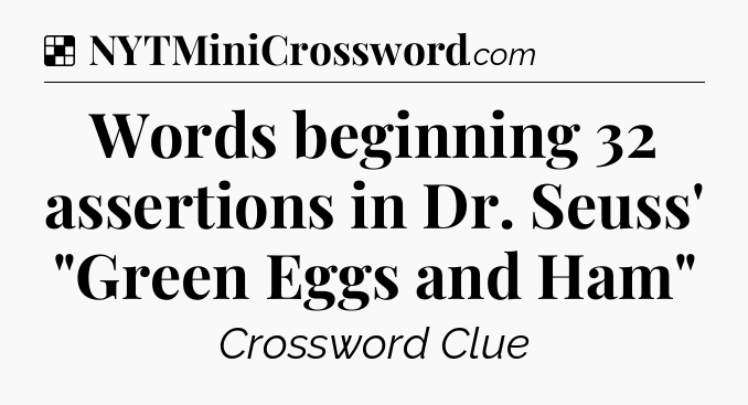 Solution: Words beginning 32 assertions in Dr. Seuss' 