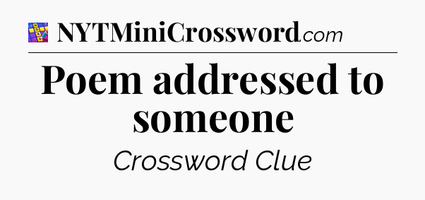 Poem addressed to someone Codycross