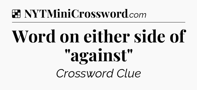 Solution: Word on either side of 
