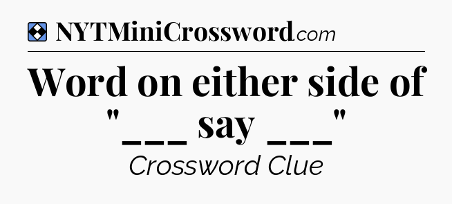 Solution: Word on either side of 