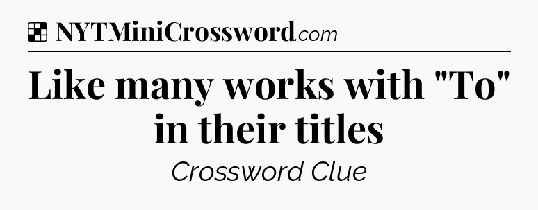 Solution: Like many works with 