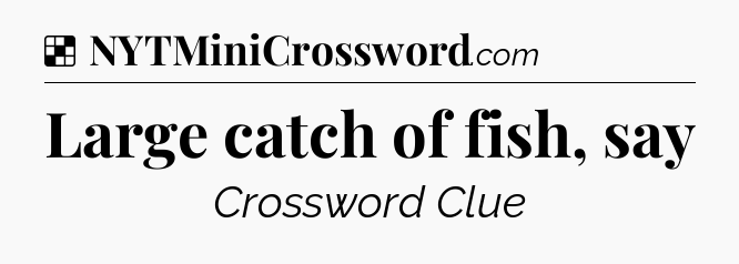 Large catch of fish, say NYT Crossword