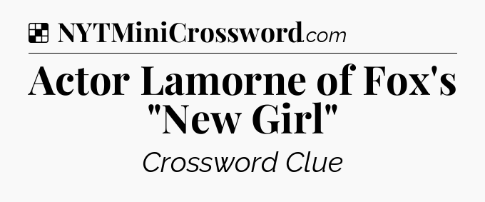 Solution: Actor Lamorne of Fox's 