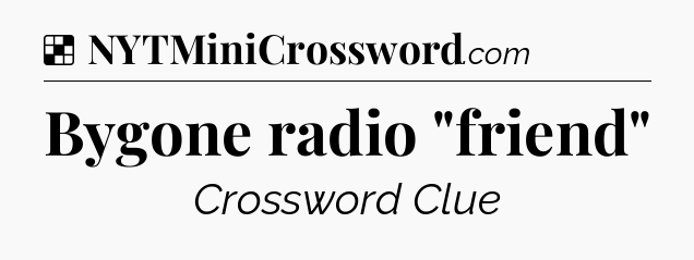 Solution: Bygone radio 