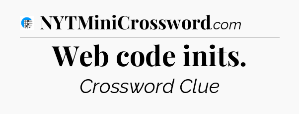 Web code inits Crossword Clue