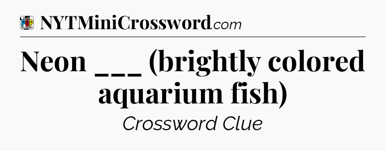 Neon ___ (brightly colored aquarium fish) Crossword Clue
