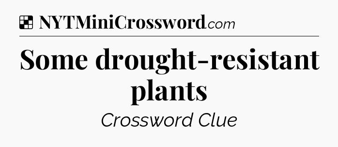 Solution: Some drought-resistant plants - NYT Crossword