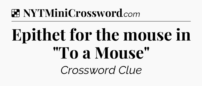 Solution: Epithet for the mouse in 