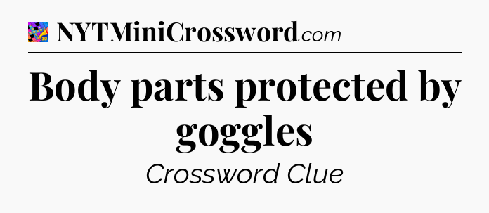 Body parts protected by goggles Crossword Clue
