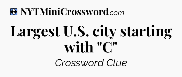 Solution: Largest U.S. city starting with 