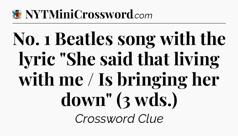 No. 1 Beatles song with the lyric 