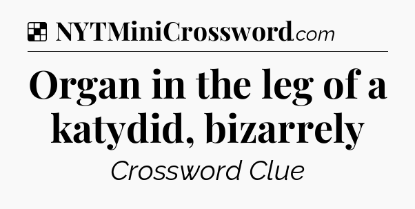 Solution: Organ in the leg of a katydid, bizarrely - NYT Crossword