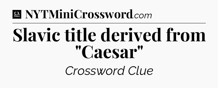 Slavic title derived from 