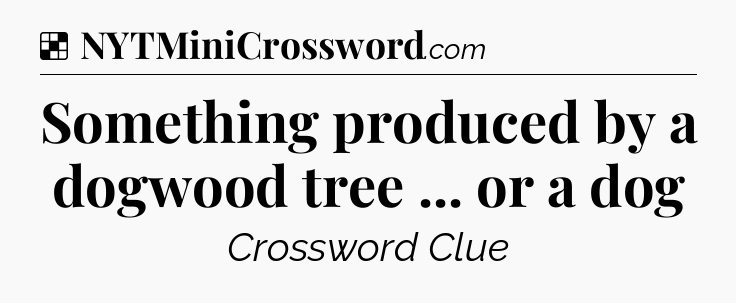Solution: Something produced by a dogwood tree ... or a dog - NYT Crossword