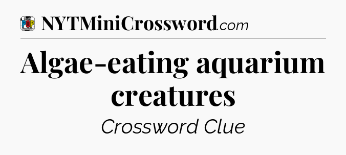 Algae-eating aquarium creatures Crossword Clue