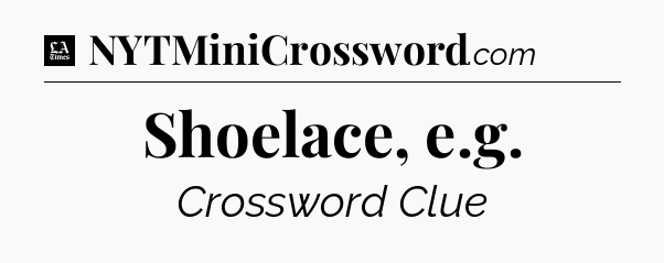 Shoelace, e.g - LA Times Crossword
