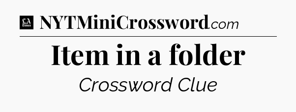 Item in a folder - LA Times Crossword
