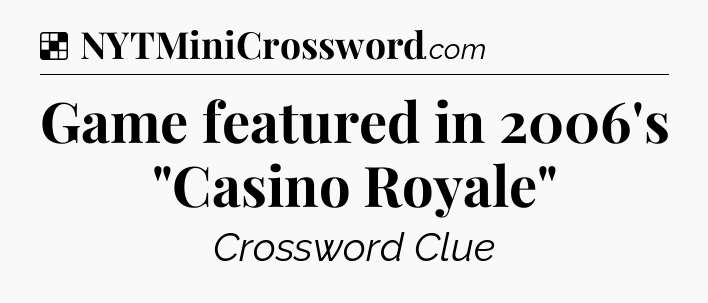 Solution: Game featured in 2006's 