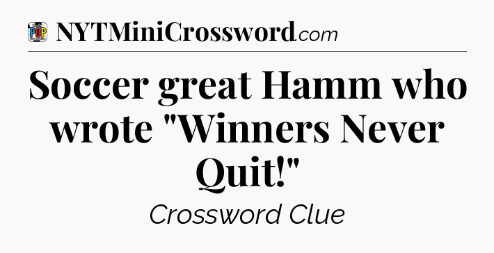 Soccer great Hamm who wrote 