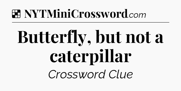 Solution: Butterfly, but not a caterpillar - NYT Crossword