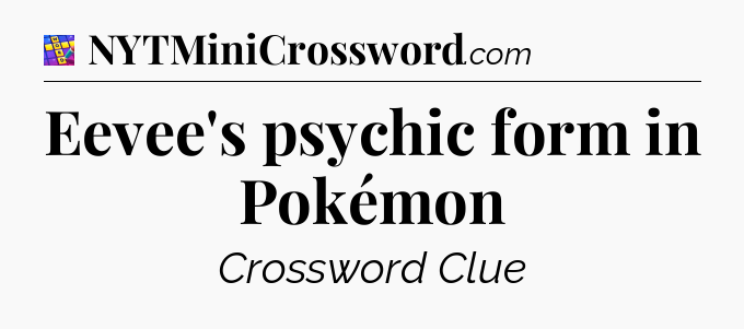 Eevee's psychic form in Pokémon Codycross