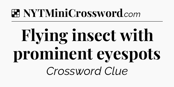 Solution: Flying insect with prominent eyespots - NYT Crossword