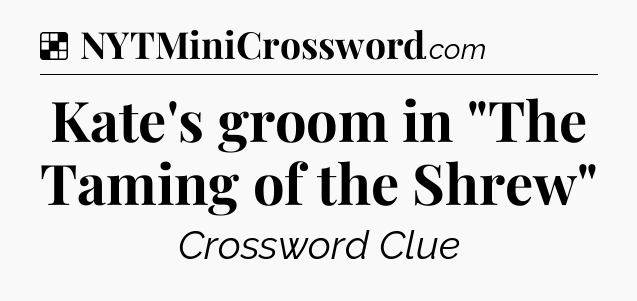 Solution: Kate's groom in 