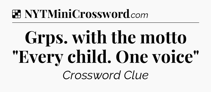 Solution: Grps. with the motto 