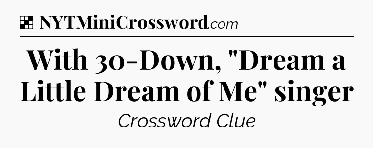 Solution: With 30-Down, 