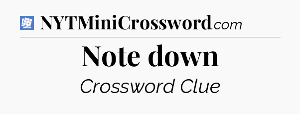 Note down Puzzle Page Crossword Clue