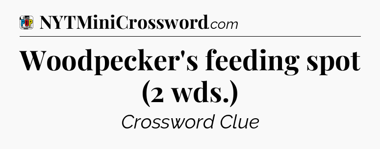 Woodpecker's feeding spot (2 wds.) Crossword Clue