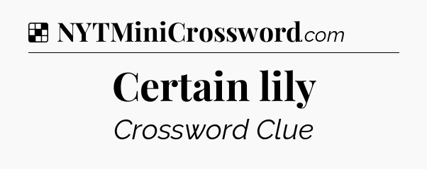 Solution: Certain lily - NYT Crossword